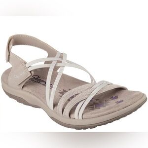 Women's Skechers Reggae Slim Takes Two Strap Velcro Sandal Size 9